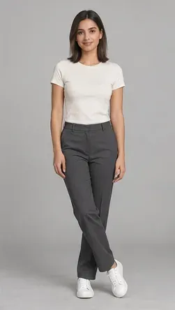 Fashion pose: Crossed ankles left