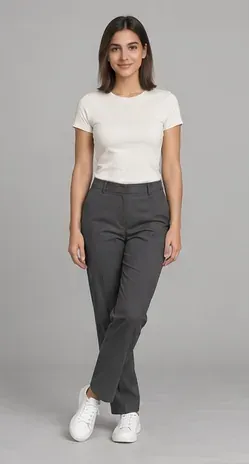 Fashion pose: Crossed ankles right