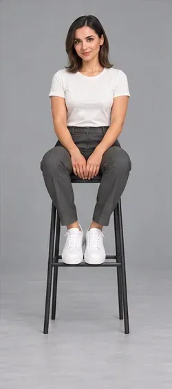 Fashion pose: Stool front