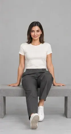 Fashion pose: Bench stretched leg