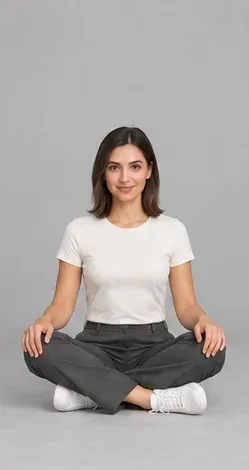 Fashion pose: Cross-legged floor