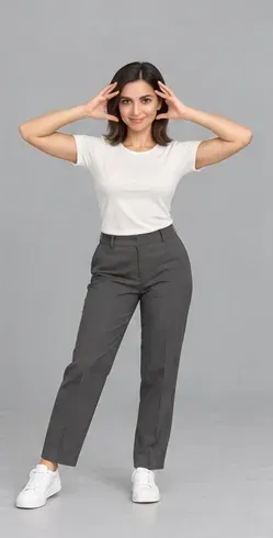 Fashion pose: Hands frame face