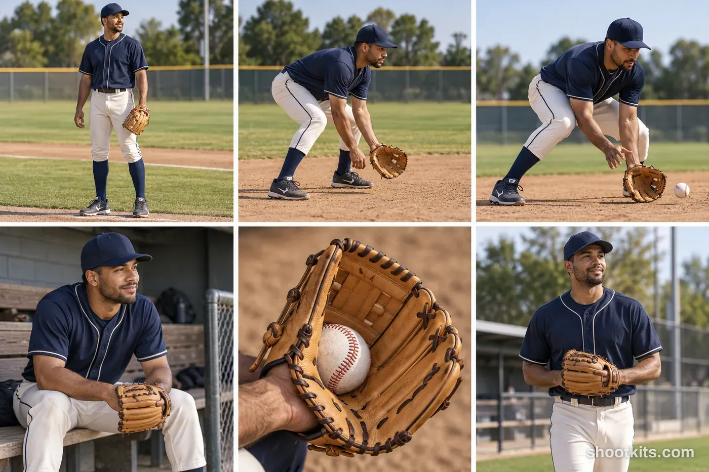 6-panel baseball lifestyle shoot made with ChatGPT