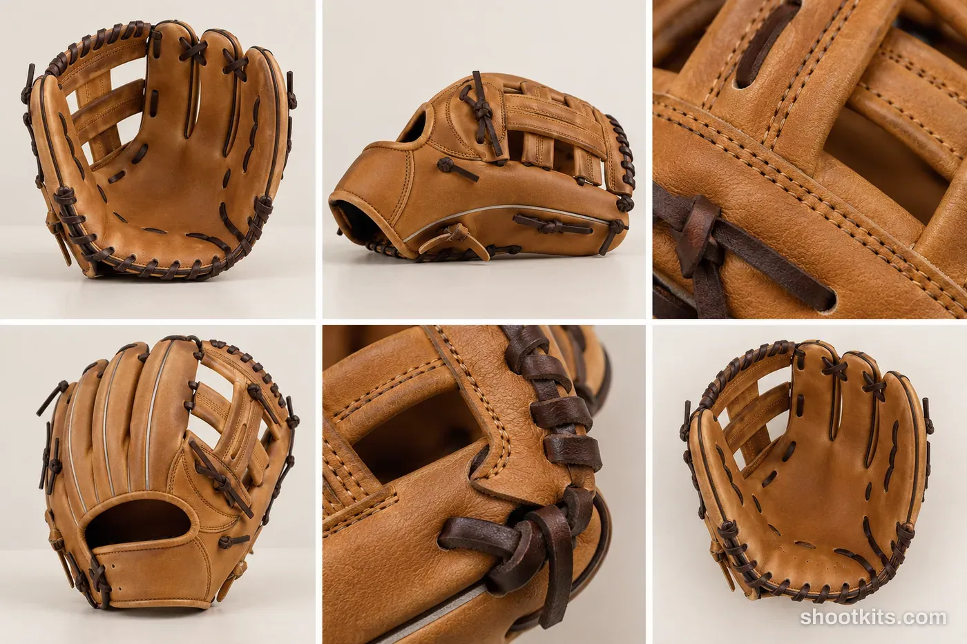 6-panel baseball equipment product shots made with ChatGPT