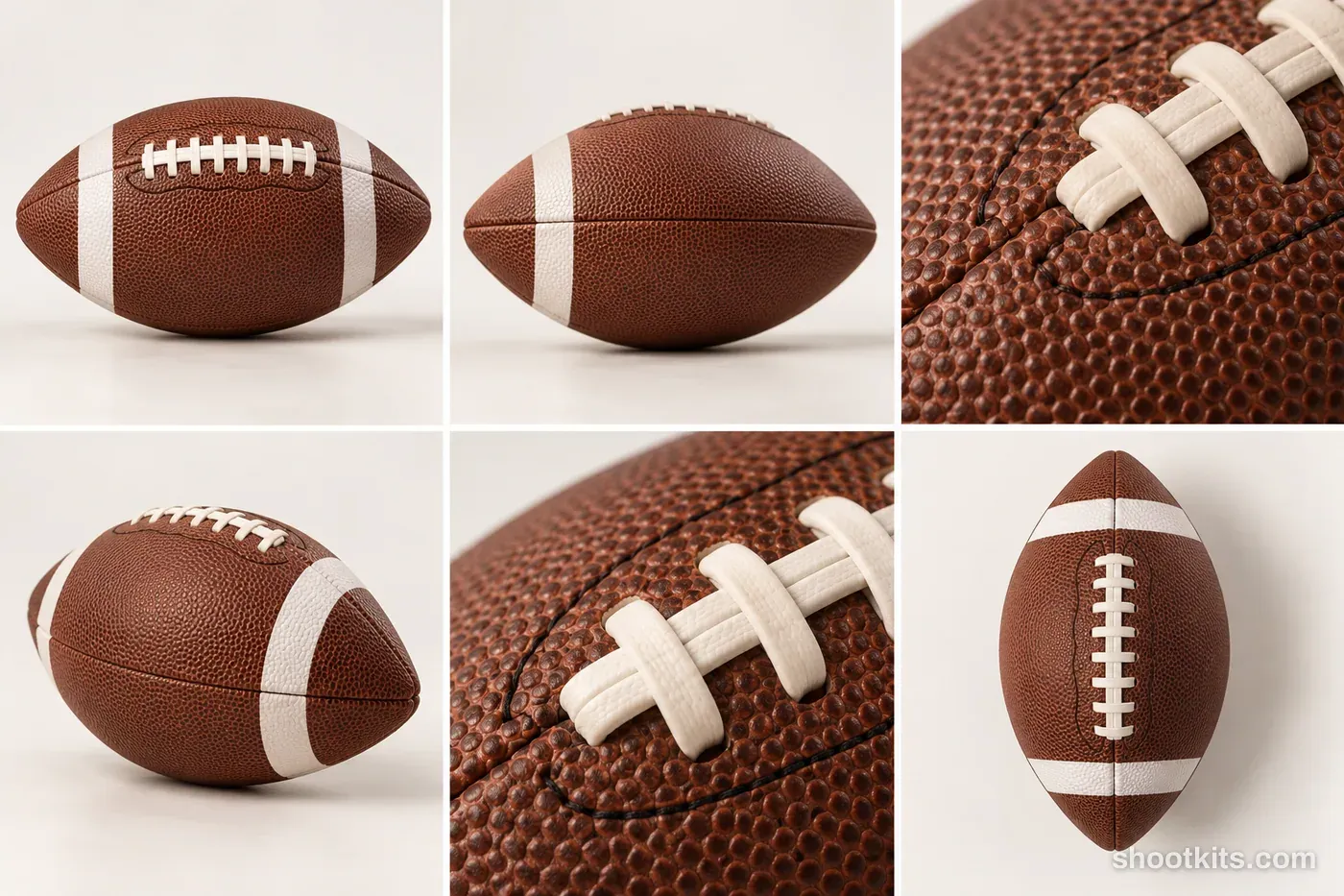 6-panel american football equipment product shots made with ChatGPT