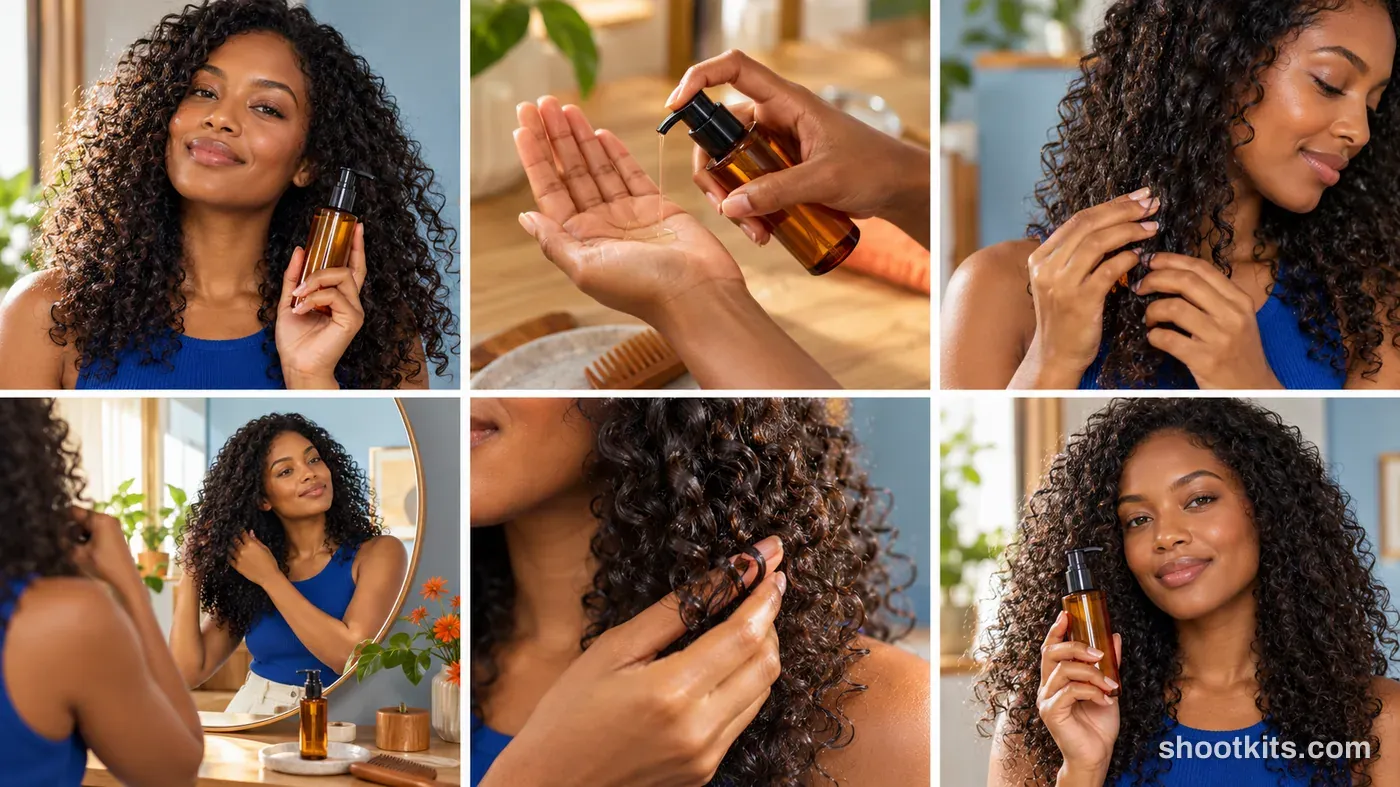 6-panel haircare lifestyle campaign made with ChatGPT