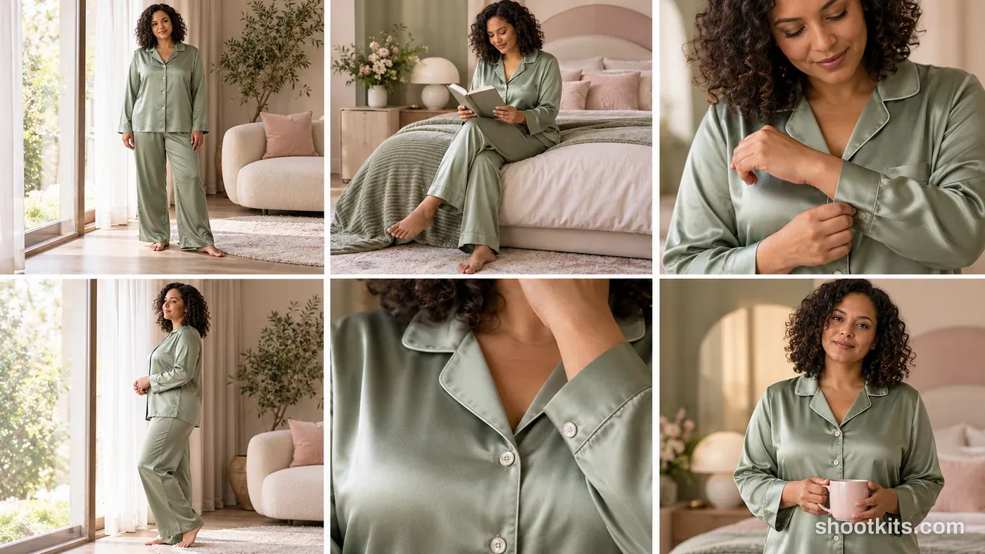 6-panel sleepwear bold creative campaign made with ChatGPT