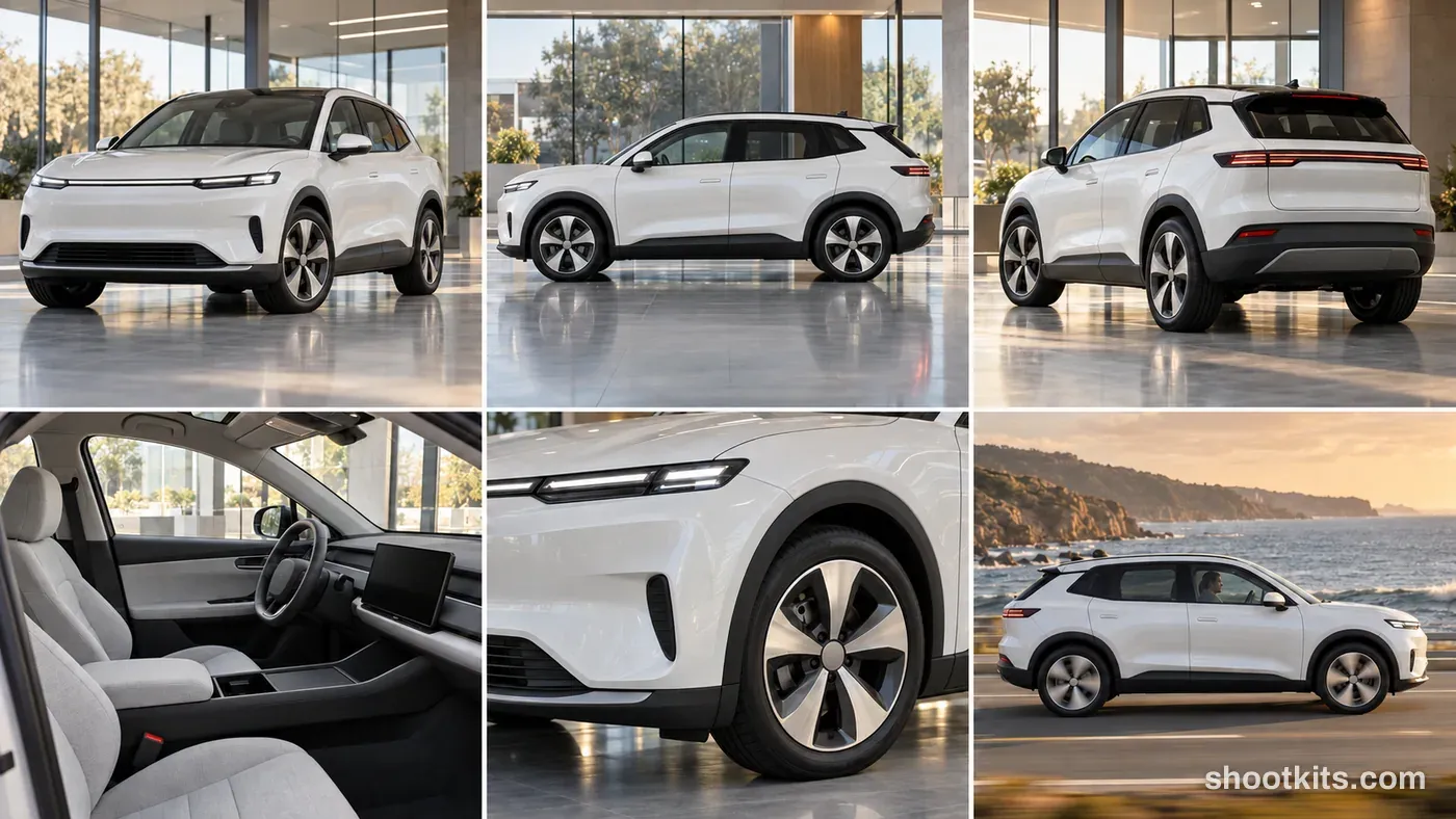 6-panel automotive vehicle showcase campaign made with ChatGPT